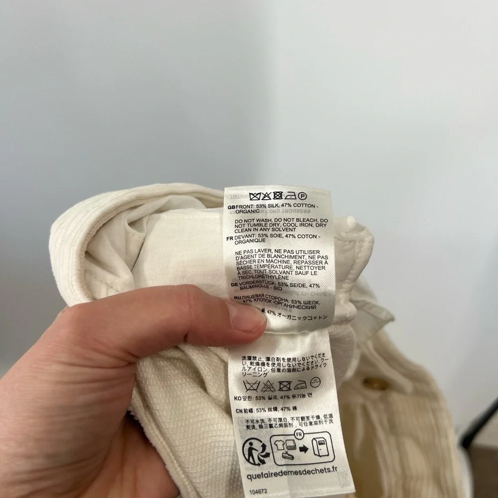 Toteme Pleated Silk and Organic Cotton-Blend Corduroy Wide-Leg Pants in Ecru - Picture 10 of 11